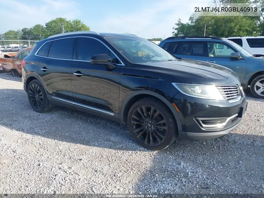 2016 Lincoln Mkx Reserve VIN: 2LMTJ6LR0GBL40913 Lot: 45490626