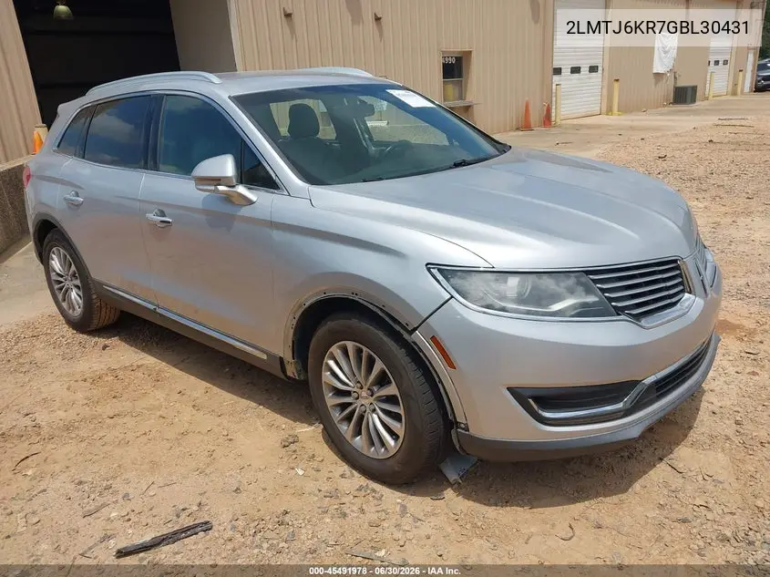 2016 Lincoln Mkx Select VIN: 2LMTJ6KR7GBL30431 Lot: 45491978