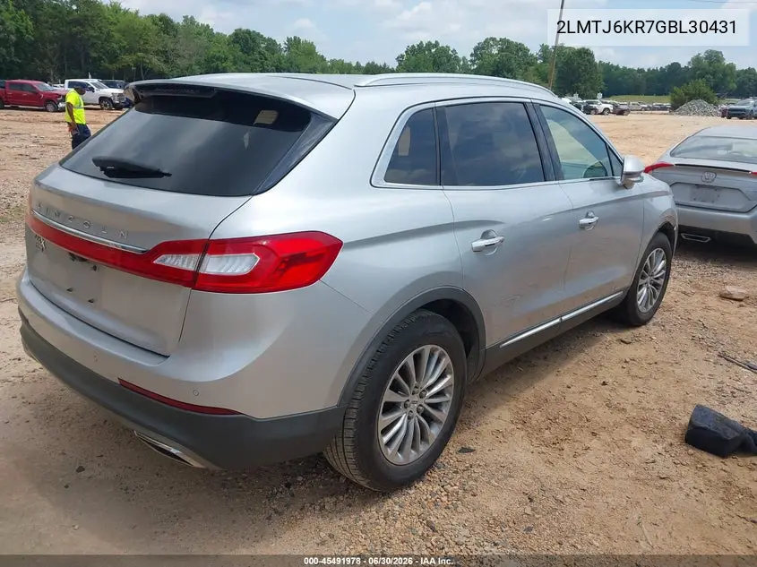 2016 Lincoln Mkx Select VIN: 2LMTJ6KR7GBL30431 Lot: 45491978