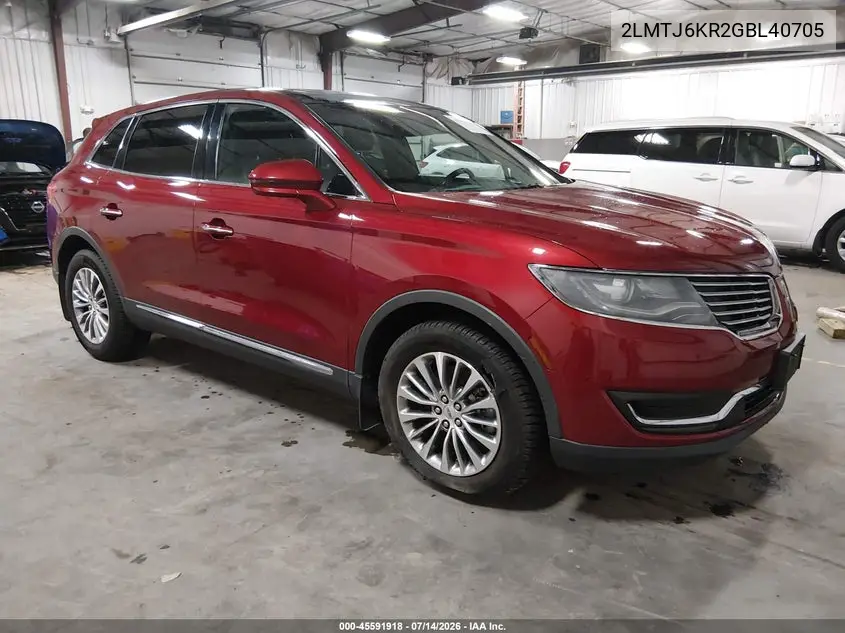 2016 Lincoln Mkx Select VIN: 2LMTJ6KR2GBL40705 Lot: 45591918