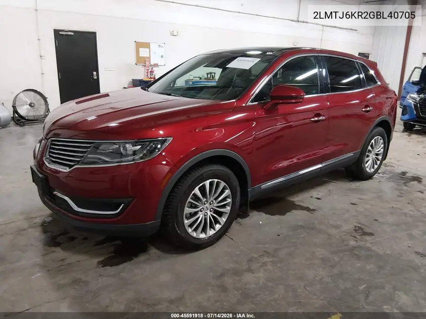 2016 Lincoln Mkx Select VIN: 2LMTJ6KR2GBL40705 Lot: 45591918