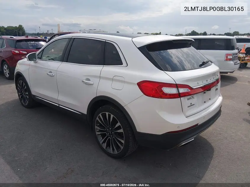 2016 Lincoln Mkx Reserve VIN: 2LMTJ8LP0GBL30165 Lot: 45592675