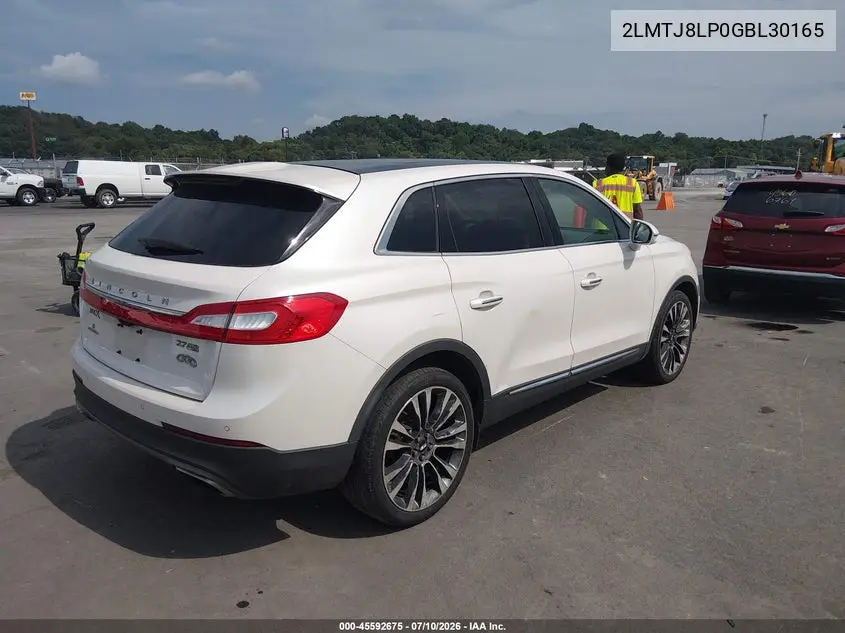 2016 Lincoln Mkx Reserve VIN: 2LMTJ8LP0GBL30165 Lot: 45592675