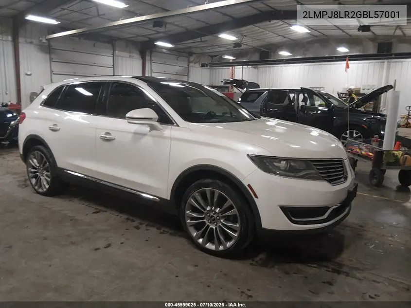 2016 Lincoln Mkx Reserve VIN: 2LMPJ8LR2GBL57001 Lot: 45599025