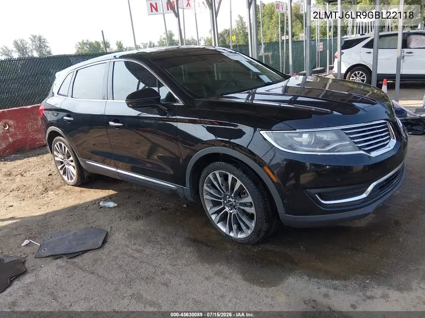 2016 Lincoln Mkx Reserve VIN: 2LMTJ6LR9GBL22118 Lot: 45630089