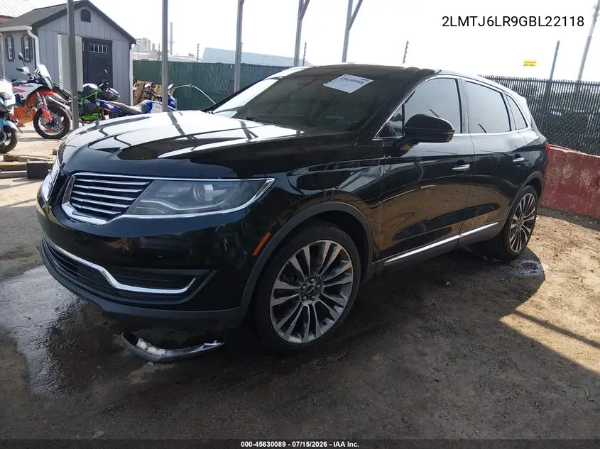 2016 Lincoln Mkx Reserve VIN: 2LMTJ6LR9GBL22118 Lot: 45630089