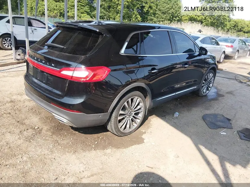 2016 Lincoln Mkx Reserve VIN: 2LMTJ6LR9GBL22118 Lot: 45630089