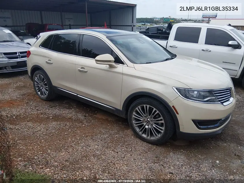 2016 Lincoln Mkx Reserve VIN: 2LMPJ6LR1GBL35334 Lot: 45642402