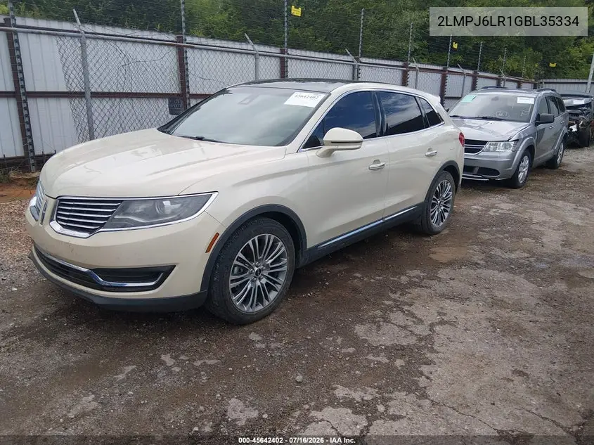 2016 Lincoln Mkx Reserve VIN: 2LMPJ6LR1GBL35334 Lot: 45642402