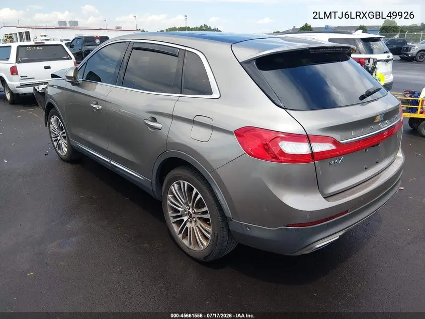 2016 Lincoln Mkx Reserve VIN: 2LMTJ6LRXGBL49926 Lot: 45661556