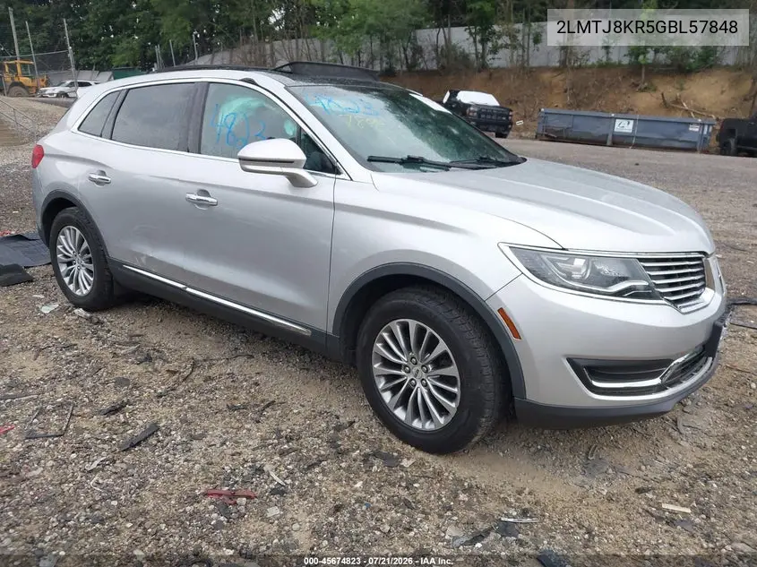2016 Lincoln Mkx Select VIN: 2LMTJ8KR5GBL57848 Lot: 45674823