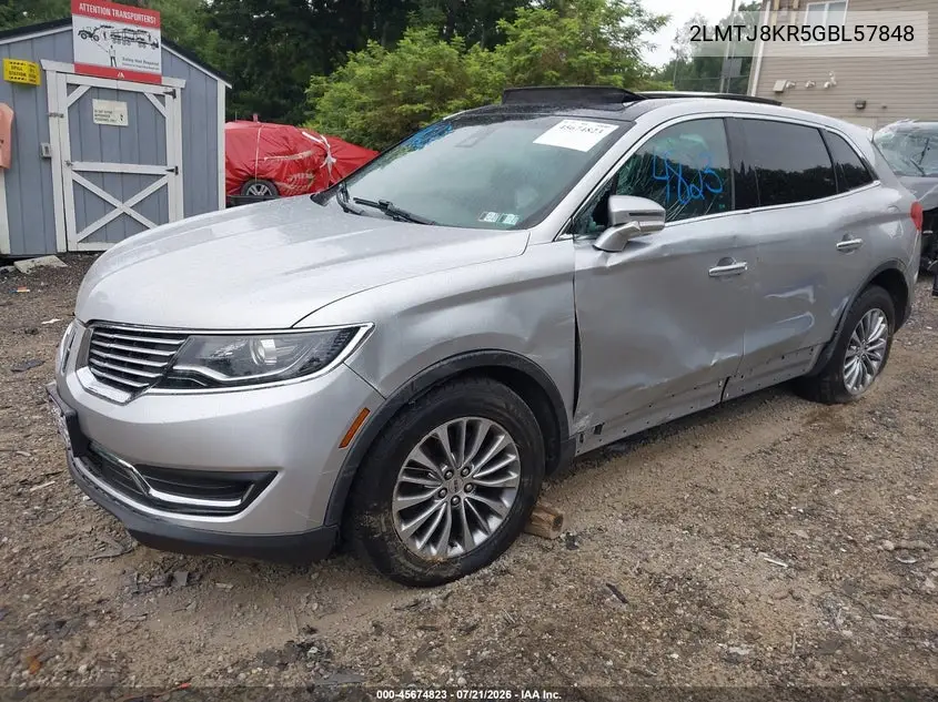 2016 Lincoln Mkx Select VIN: 2LMTJ8KR5GBL57848 Lot: 45674823