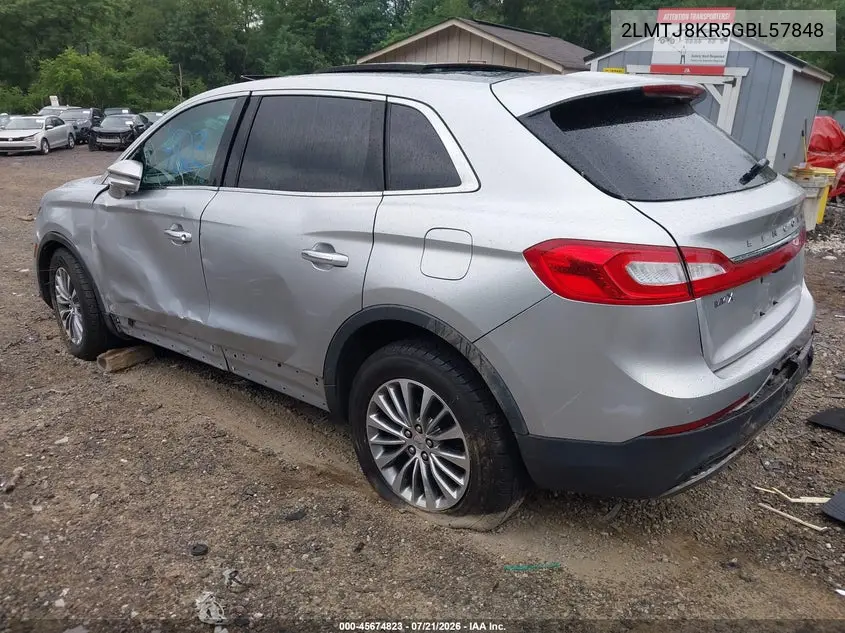 2016 Lincoln Mkx Select VIN: 2LMTJ8KR5GBL57848 Lot: 45674823