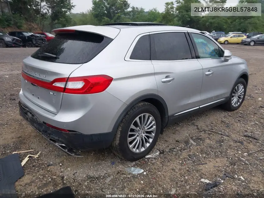 2016 Lincoln Mkx Select VIN: 2LMTJ8KR5GBL57848 Lot: 45674823