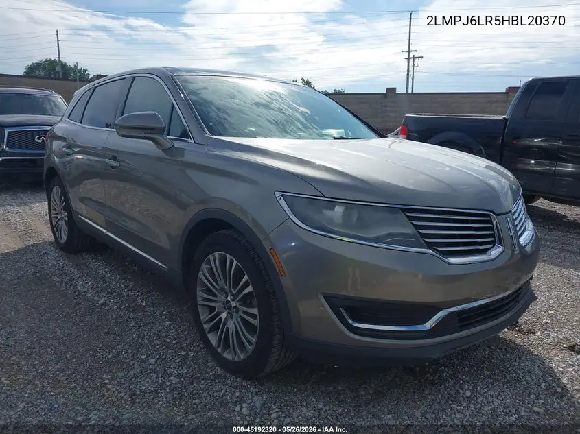2017 Lincoln Mkx Reserve VIN: 2LMPJ6LR5HBL20370 Lot: 45192320