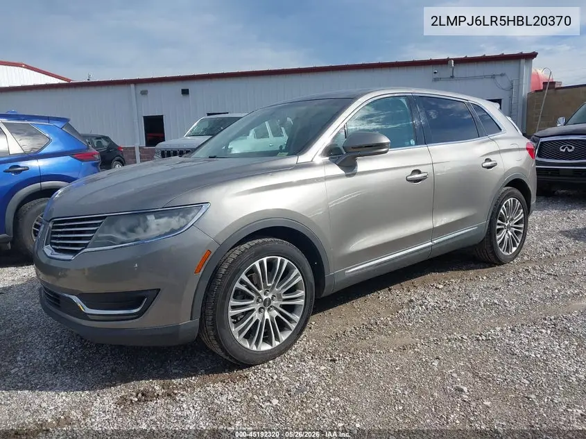 2017 Lincoln Mkx Reserve VIN: 2LMPJ6LR5HBL20370 Lot: 45192320
