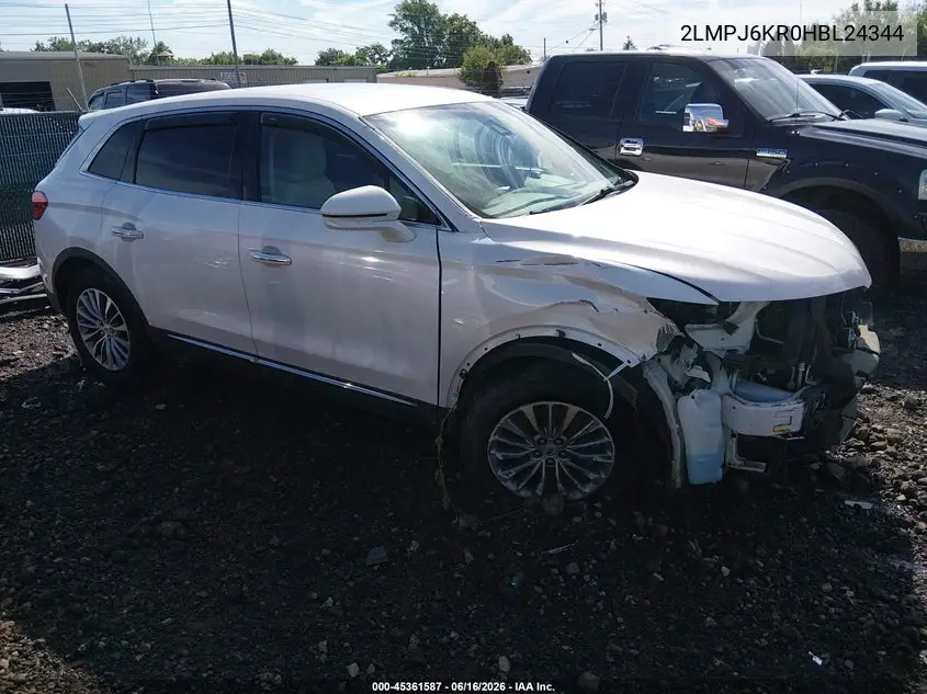 2017 Lincoln Mkx Select VIN: 2LMPJ6KR0HBL24344 Lot: 45361587