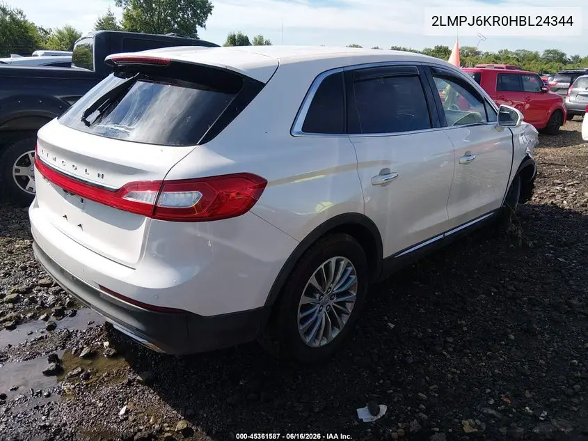 2017 Lincoln Mkx Select VIN: 2LMPJ6KR0HBL24344 Lot: 45361587