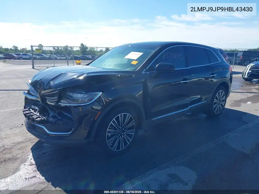 2017 Lincoln Mkx Black Label VIN: 2LMPJ9JP9HBL43430 Lot: 45381135