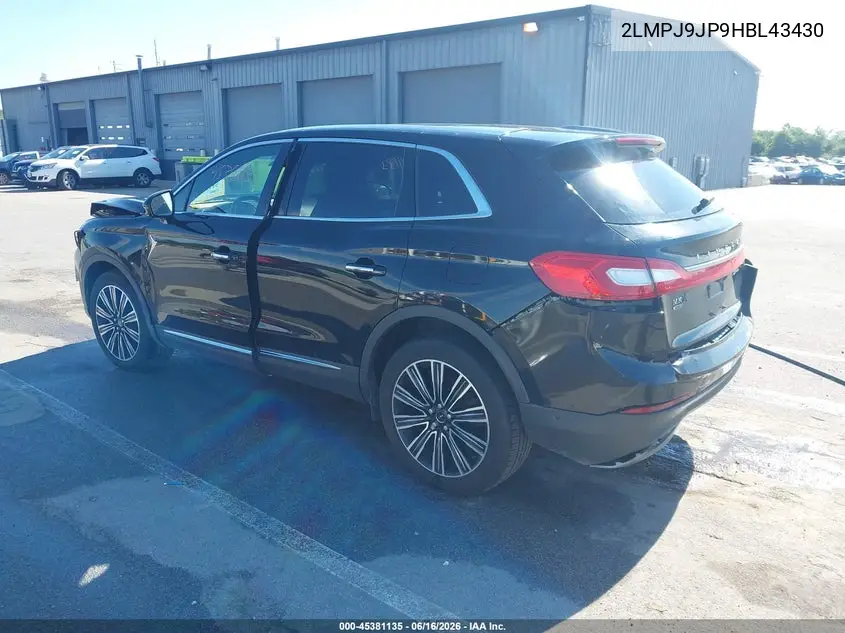 2017 Lincoln Mkx Black Label VIN: 2LMPJ9JP9HBL43430 Lot: 45381135