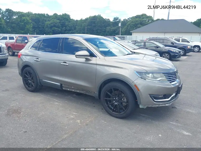2017 Lincoln Mkx Select VIN: 2LMPJ6KR9HBL44219 Lot: 45458893