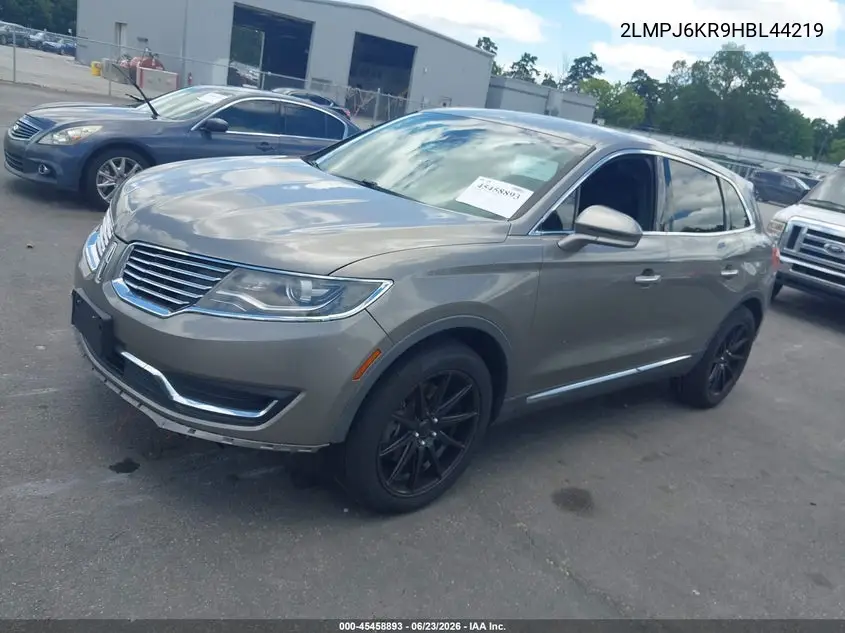 2017 Lincoln Mkx Select VIN: 2LMPJ6KR9HBL44219 Lot: 45458893