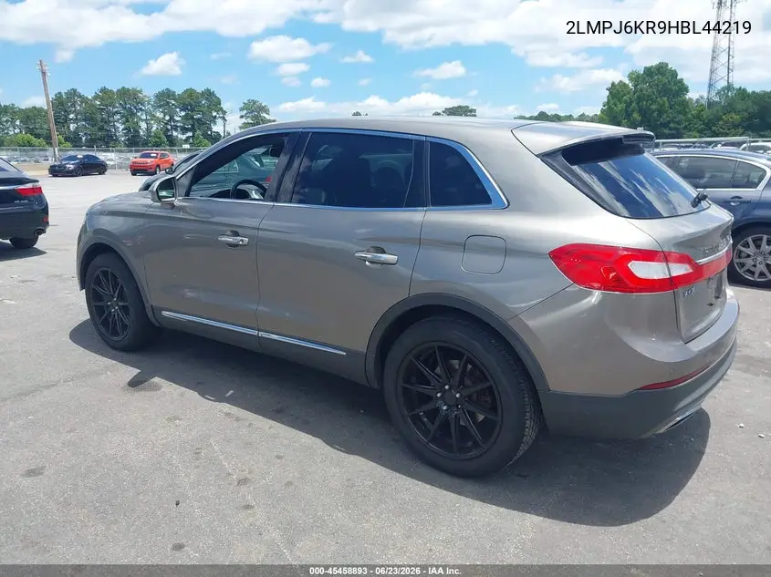 2017 Lincoln Mkx Select VIN: 2LMPJ6KR9HBL44219 Lot: 45458893