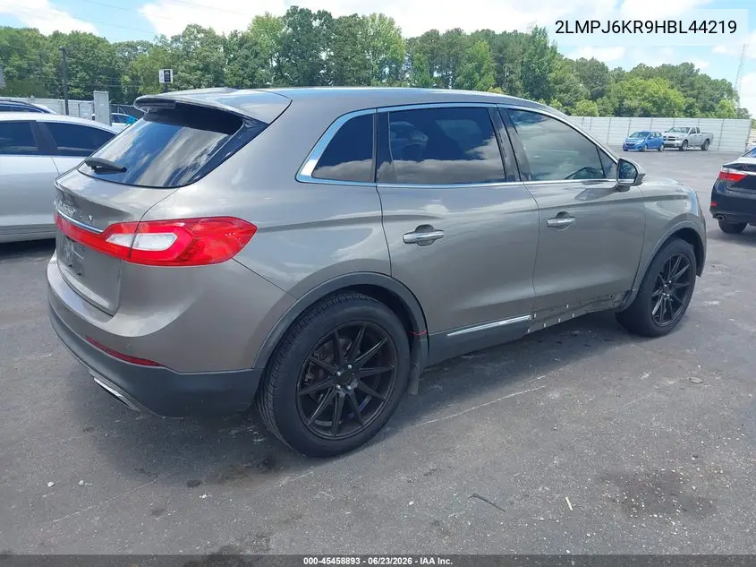2017 Lincoln Mkx Select VIN: 2LMPJ6KR9HBL44219 Lot: 45458893