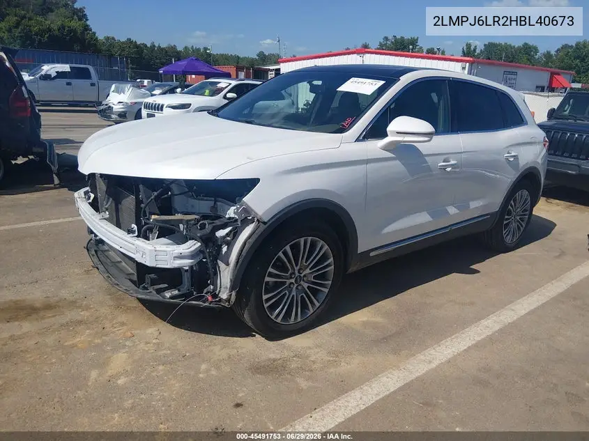 2017 Lincoln Mkx Reserve VIN: 2LMPJ6LR2HBL40673 Lot: 45491753