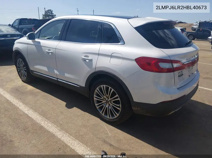 2017 Lincoln Mkx Reserve VIN: 2LMPJ6LR2HBL40673 Lot: 45491753