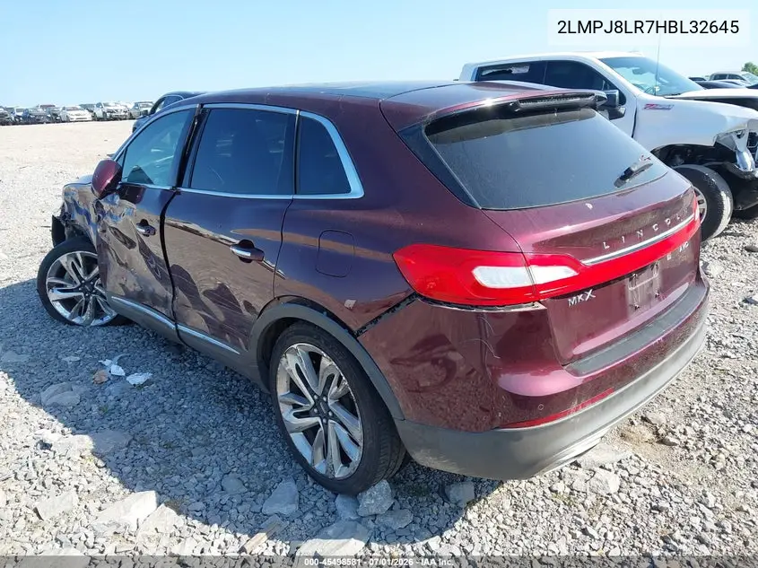 2017 Lincoln Mkx Reserve VIN: 2LMPJ8LR7HBL32645 Lot: 45498581