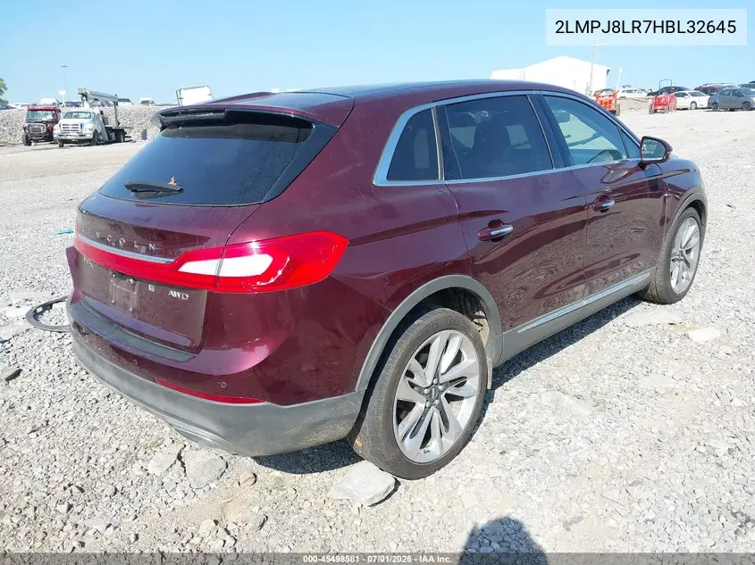 2017 Lincoln Mkx Reserve VIN: 2LMPJ8LR7HBL32645 Lot: 45498581