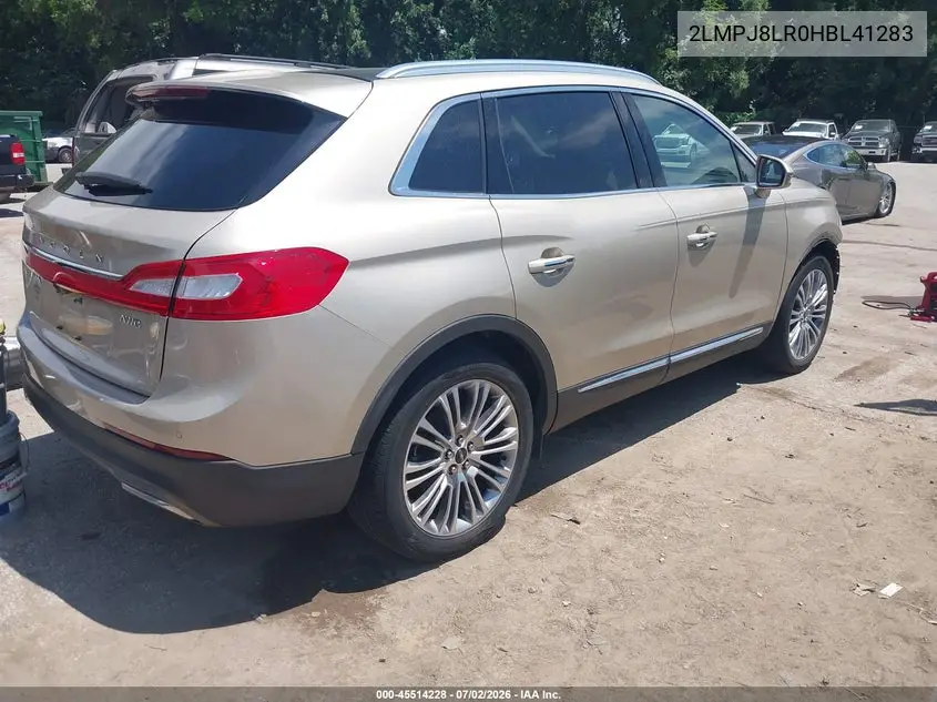 2017 Lincoln Mkx Reserve VIN: 2LMPJ8LR0HBL41283 Lot: 45514228