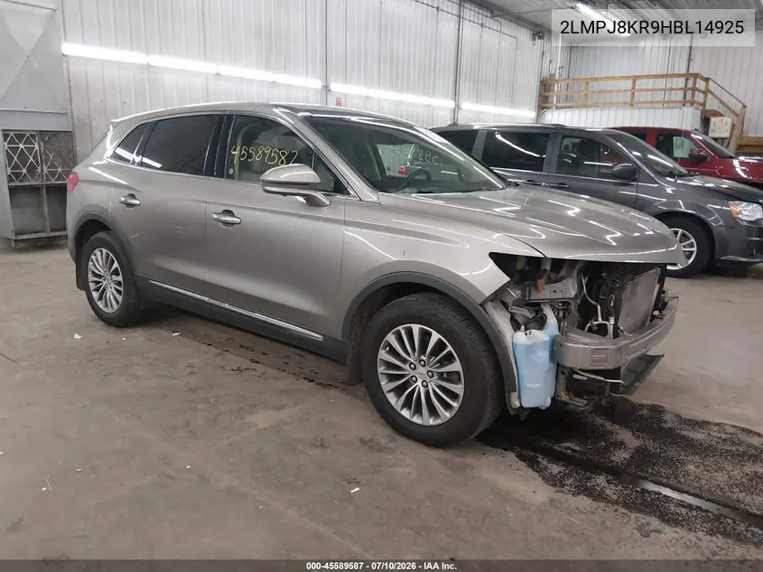 2017 Lincoln Mkx Select VIN: 2LMPJ8KR9HBL14925 Lot: 45589587