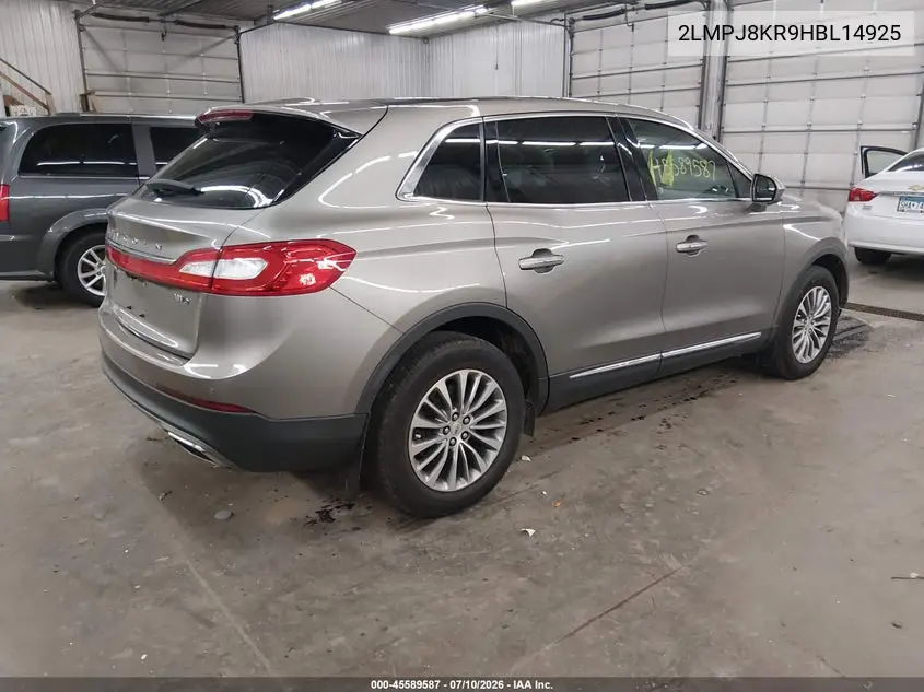 2017 Lincoln Mkx Select VIN: 2LMPJ8KR9HBL14925 Lot: 45589587