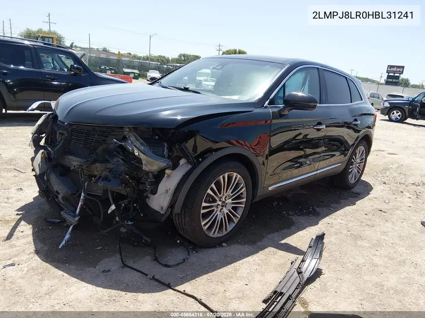2017 Lincoln Mkx Reserve VIN: 2LMPJ8LR0HBL31241 Lot: 45664316