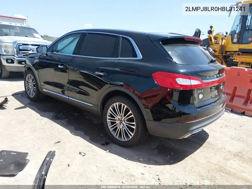 2017 Lincoln Mkx Reserve VIN: 2LMPJ8LR0HBL31241 Lot: 45664316