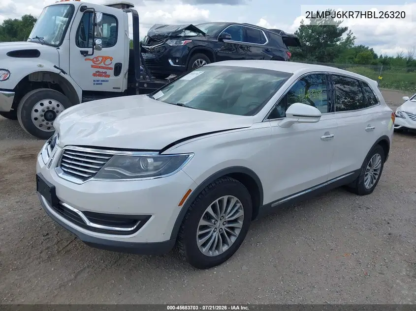 2017 Lincoln Mkx Select VIN: 2LMPJ6KR7HBL26320 Lot: 45683703