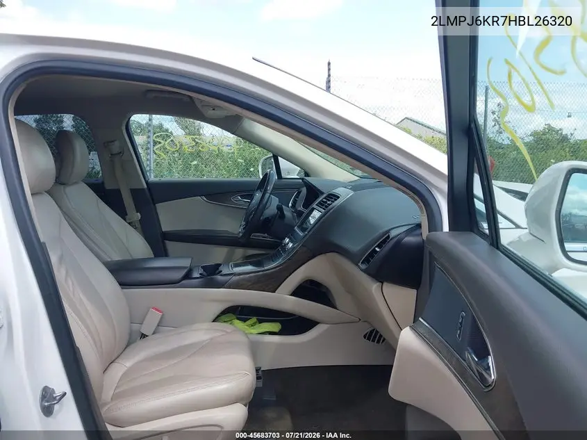 2017 Lincoln Mkx Select VIN: 2LMPJ6KR7HBL26320 Lot: 45683703