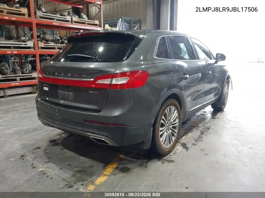 2018 Lincoln Mkx Reserve VIN: 2LMPJ8LR9JBL17506 Lot: 30092610