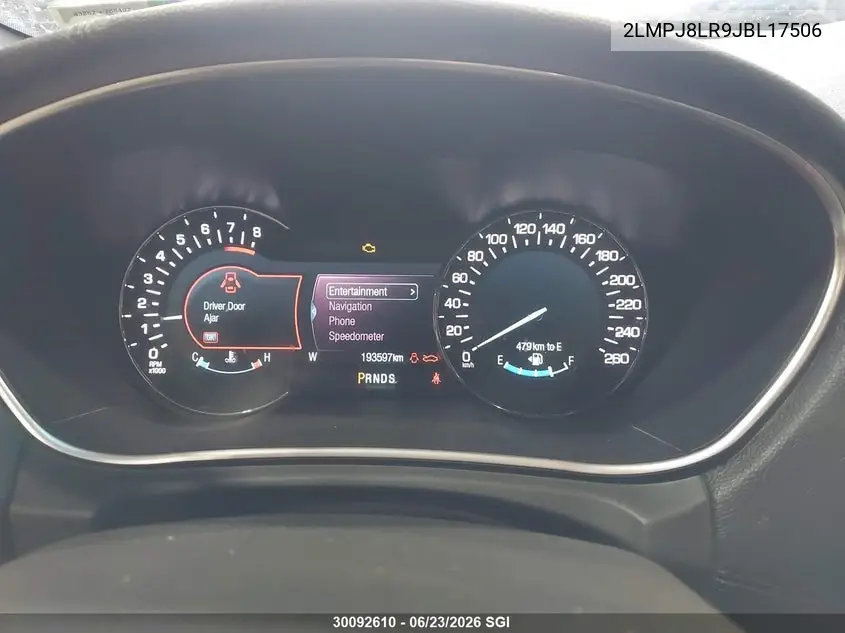 2018 Lincoln Mkx Reserve VIN: 2LMPJ8LR9JBL17506 Lot: 30092610