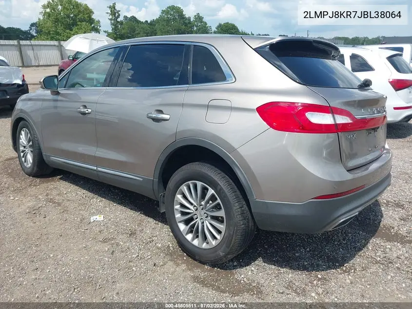 2018 Lincoln Mkx Select VIN: 2LMPJ8KR7JBL38064 Lot: 45505511