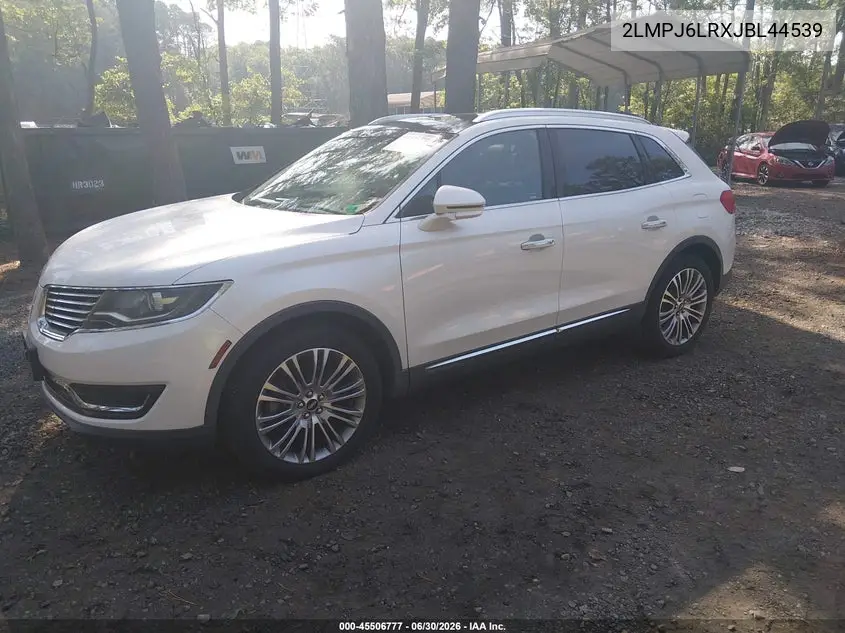 2018 Lincoln Mkx Reserve VIN: 2LMPJ6LRXJBL44539 Lot: 45506777