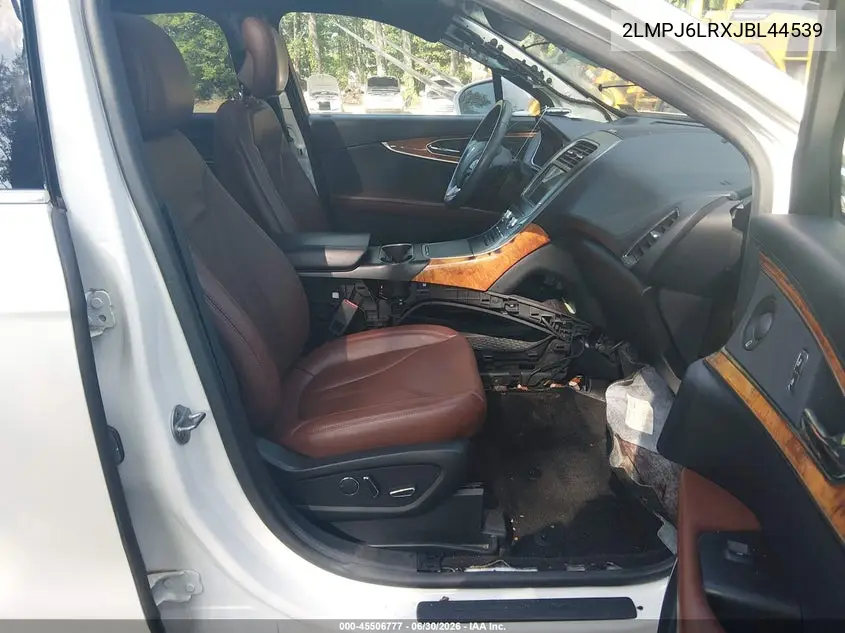 2018 Lincoln Mkx Reserve VIN: 2LMPJ6LRXJBL44539 Lot: 45506777
