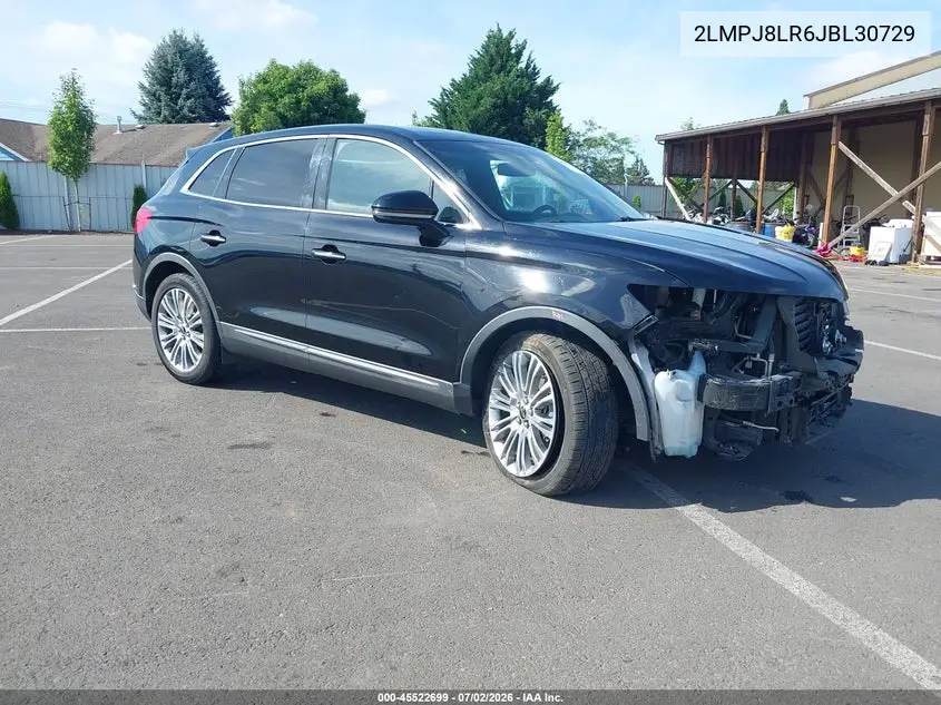 2018 Lincoln Mkx Reserve VIN: 2LMPJ8LR6JBL30729 Lot: 45522699