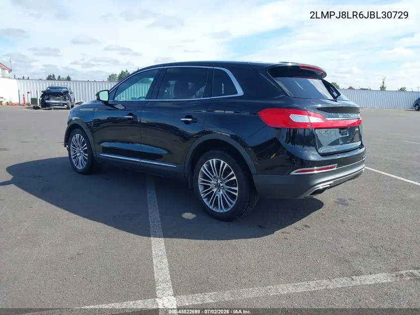 2018 Lincoln Mkx Reserve VIN: 2LMPJ8LR6JBL30729 Lot: 45522699