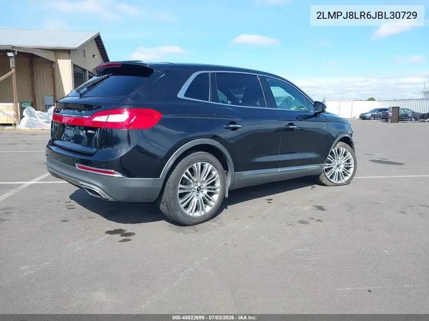 2018 Lincoln Mkx Reserve VIN: 2LMPJ8LR6JBL30729 Lot: 45522699