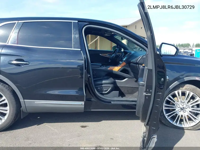 2018 Lincoln Mkx Reserve VIN: 2LMPJ8LR6JBL30729 Lot: 45522699