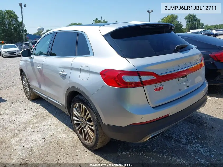 2018 Lincoln Mkx Reserve VIN: 2LMPJ6LR1JBL12711 Lot: 45529879