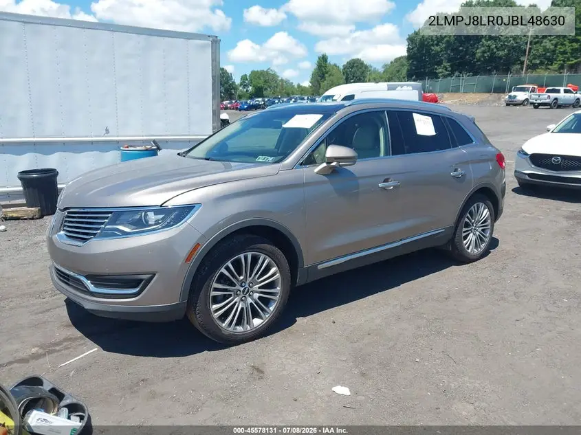 2018 Lincoln Mkx Reserve VIN: 2LMPJ8LR0JBL48630 Lot: 45578131